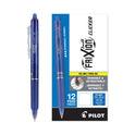 Pilot FriXion Clicker Erasable Gel Pen, Retractable, Fine 0.7 mm, Blue Ink, Blue Barrel (31451)