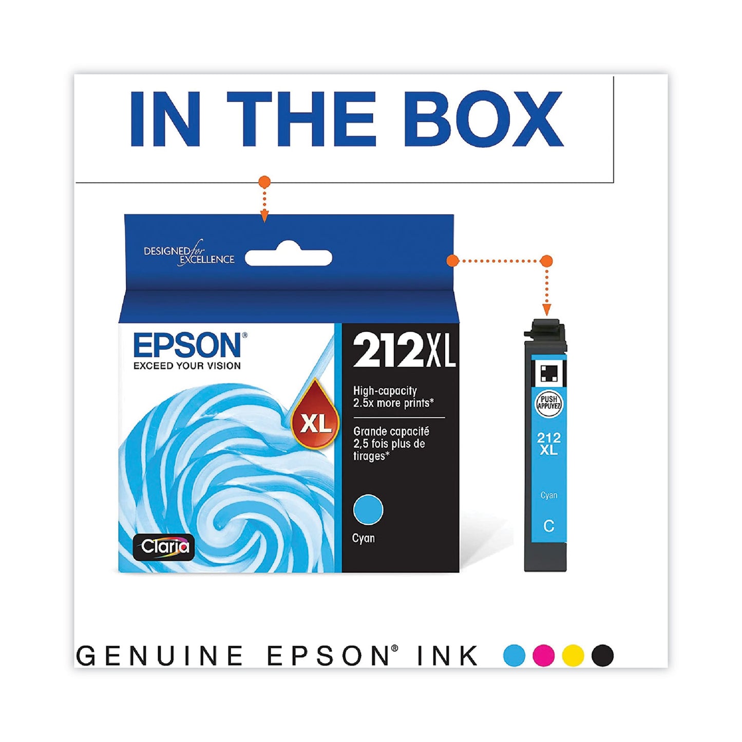 Epson T212XL220S (212XL) Claria High-Yield Ink, 350 Page-Yield, Cyan