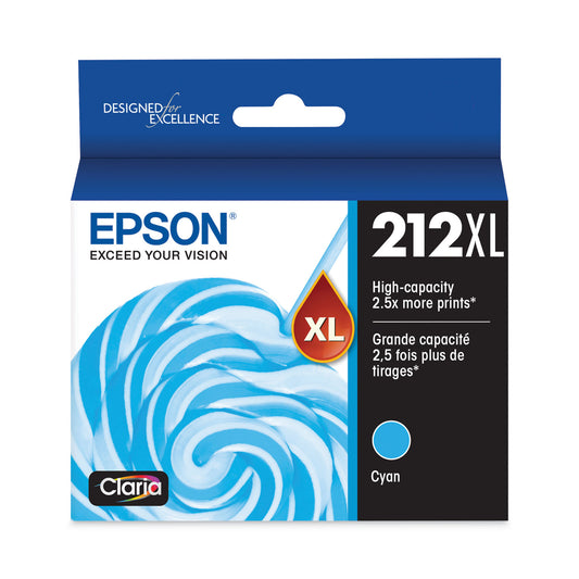 Epson T212XL220S (212XL) Claria High-Yield Ink, 350 Page-Yield, Cyan