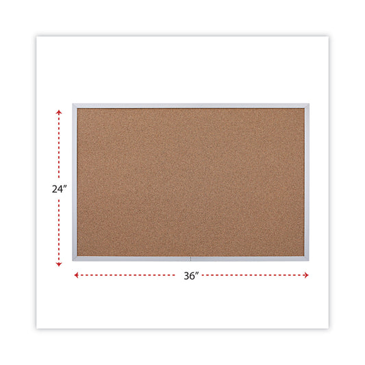 Universal Cork Bulletin Board, 36 x 24, Tan Surface, Aluminum Frame (43613)