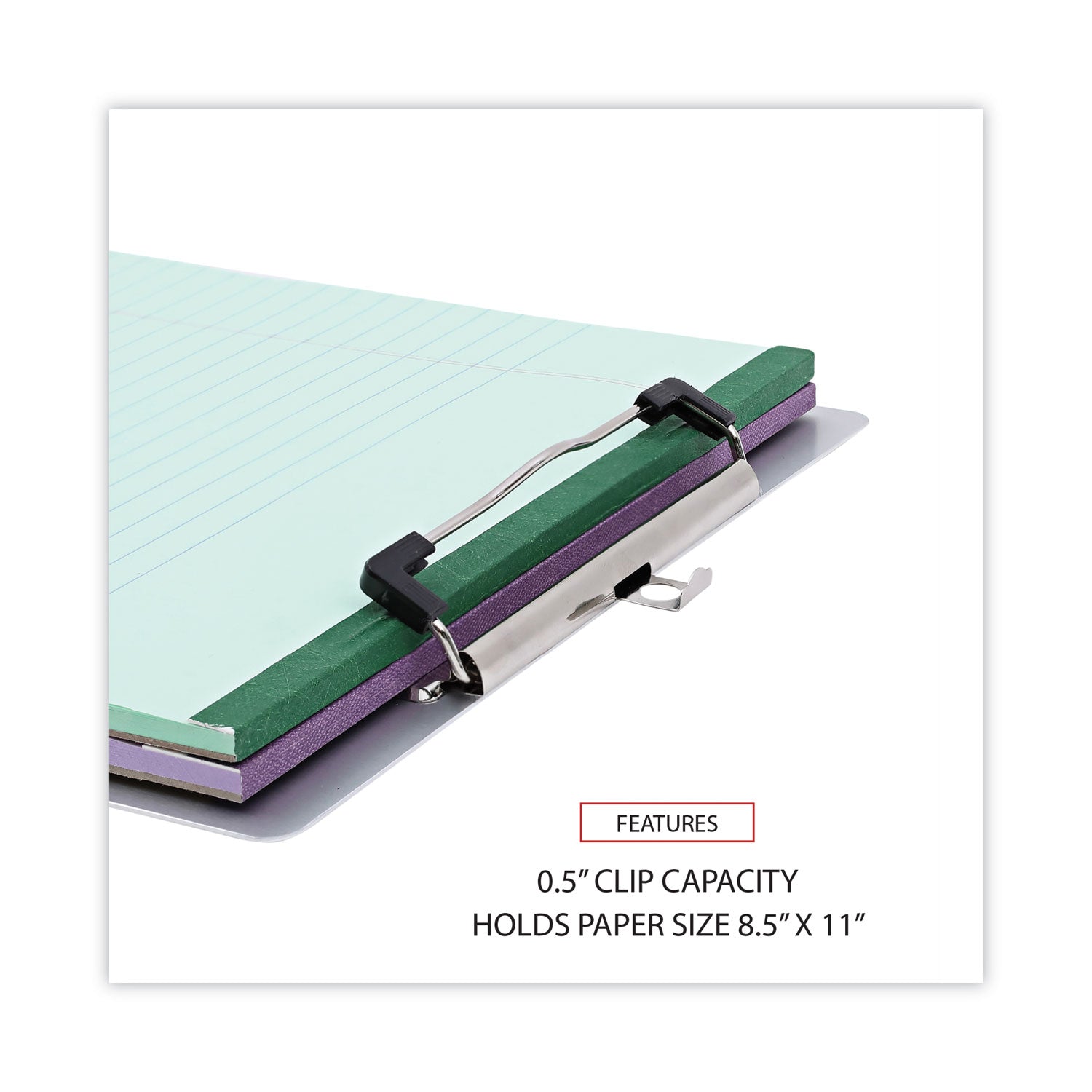 Universal Aluminum Clipboard with Low Profile Clip, 0.5" Clip Capacity, Holds 8.5 x 11 Sheets, Aluminum (40301)