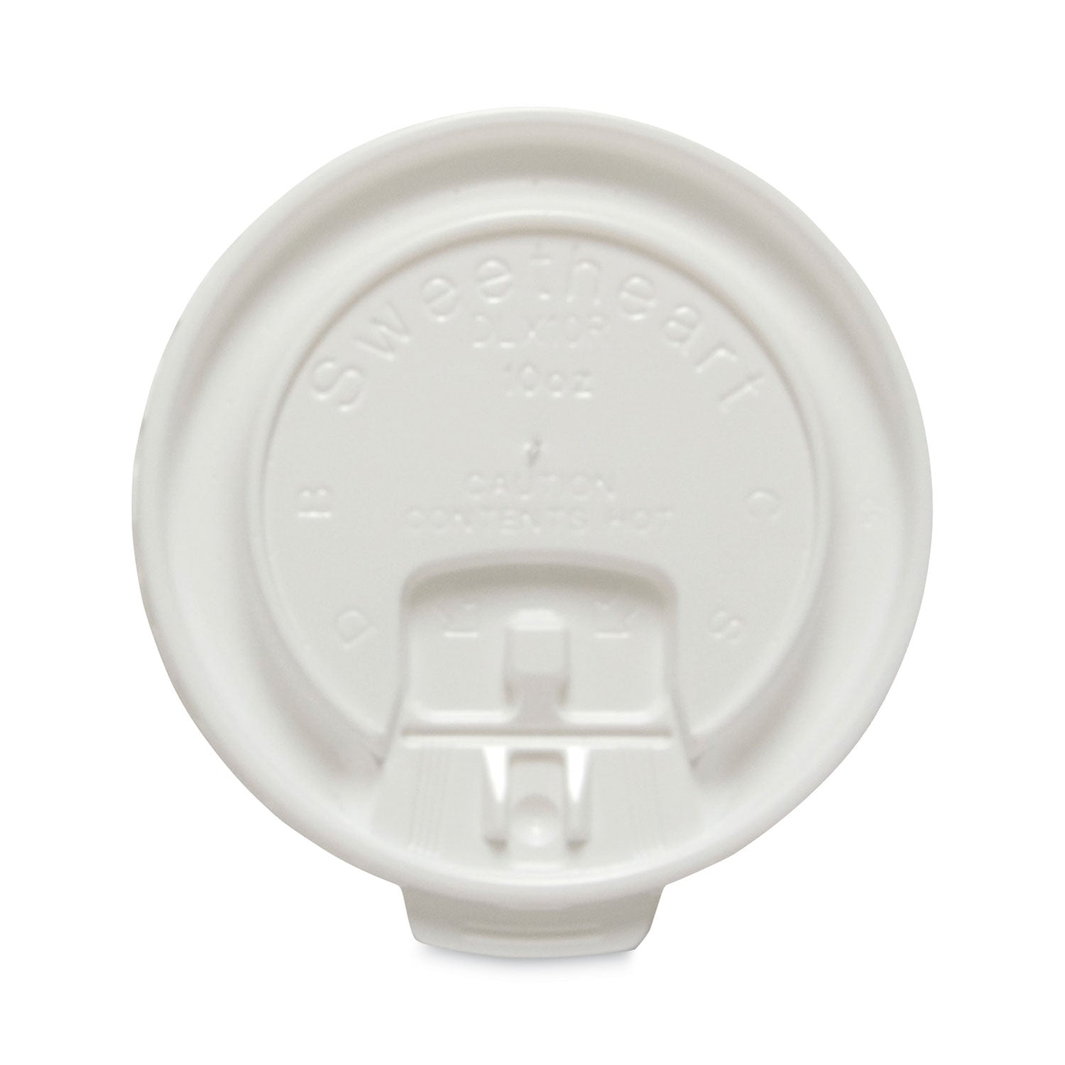 SOLO Lift Back and Lock Tab Cup Lids for Foam Cups, Fits 10 oz Trophy Cups, White, 2,000/Carton (DLX10R)