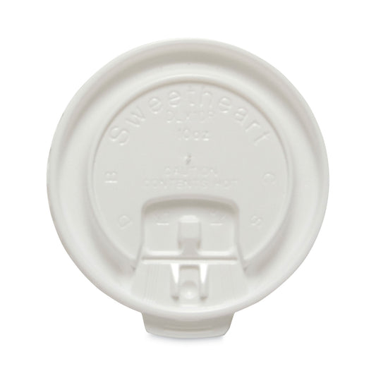 SOLO Lift Back and Lock Tab Cup Lids for Foam Cups, Fits 10 oz Trophy Cups, White, 2,000/Carton (DLX10R)