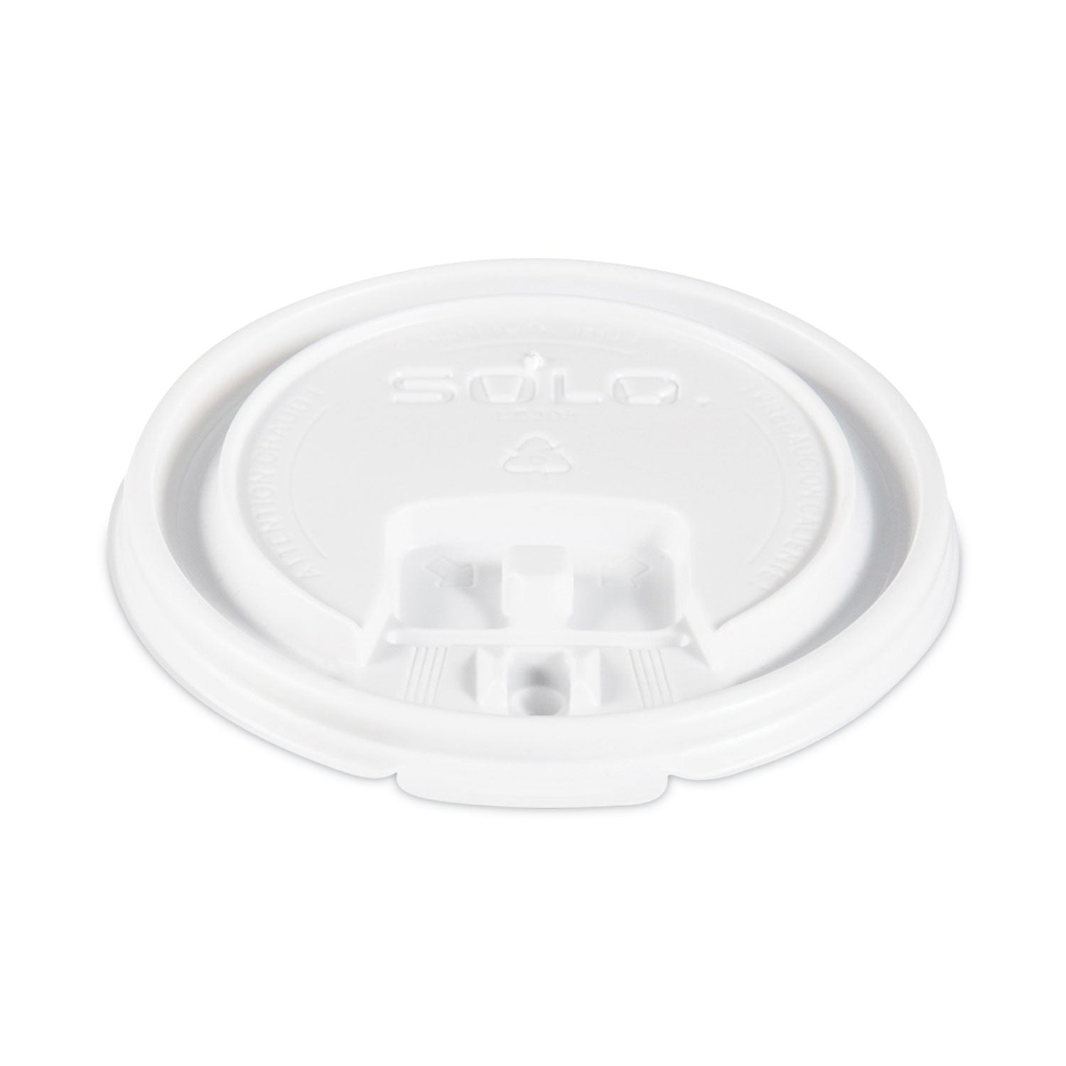 SOLO Lift Back and Lock Tab Lids for Paper Cups, Fits 8 oz Cups, White, 100/Sleeve, 10 Sleeves/Carton (LB3081)