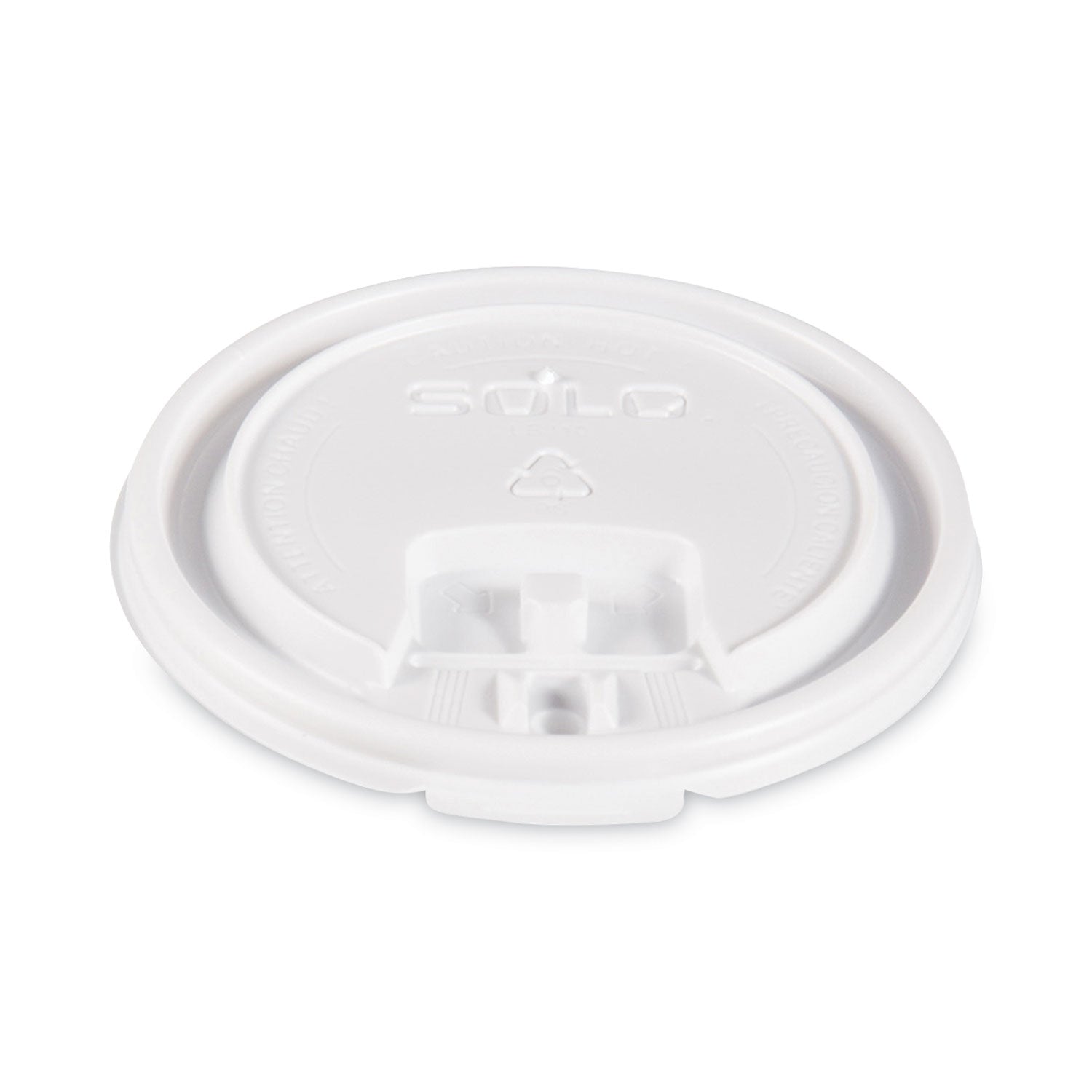 SOLO Lift Back and Lock Tab Lids for Paper Cups, Fits 10 oz Cups, White, 100/Sleeve, 10 Sleeves/Carton (LB3101)