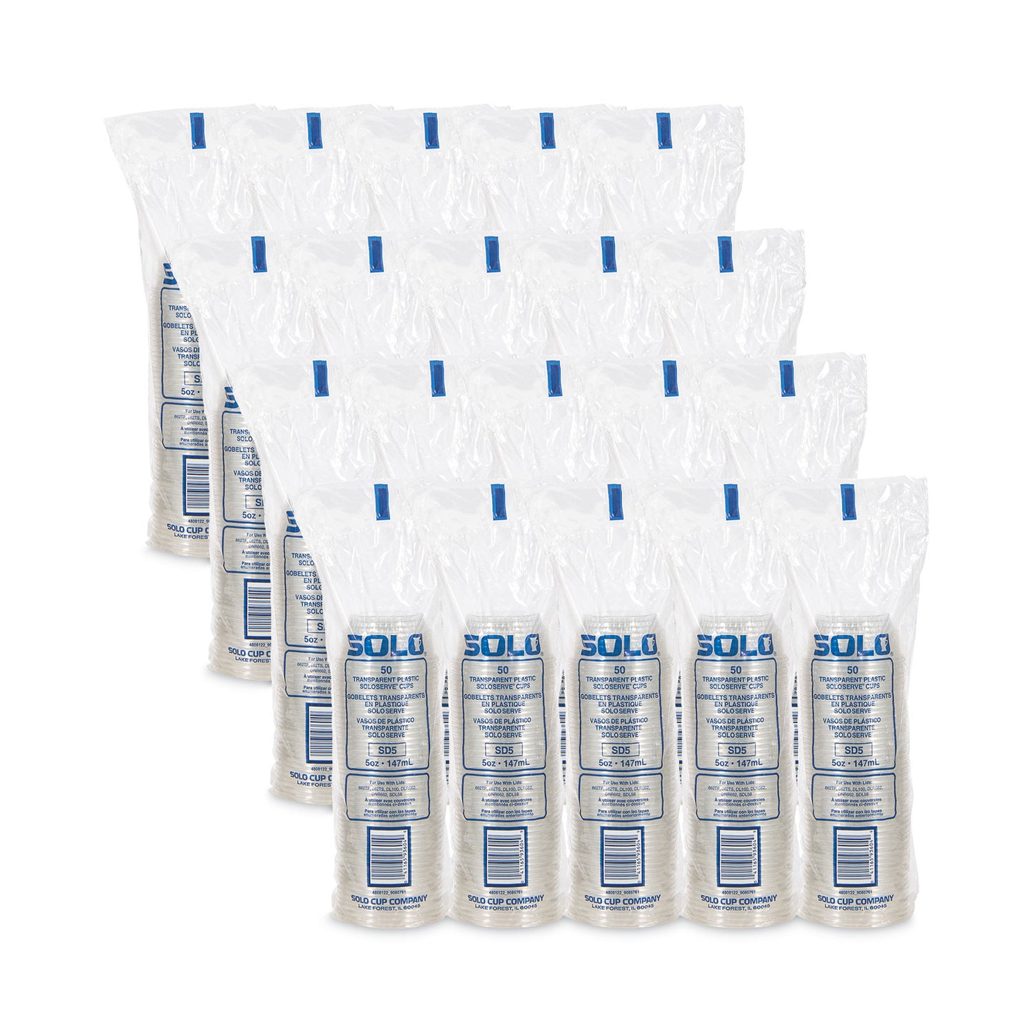 SoloServe Dome Cup Lids, Fits 5 oz to 8 oz Containers, Clear, 50/Pack 20 Packs/Carton (SDL58)