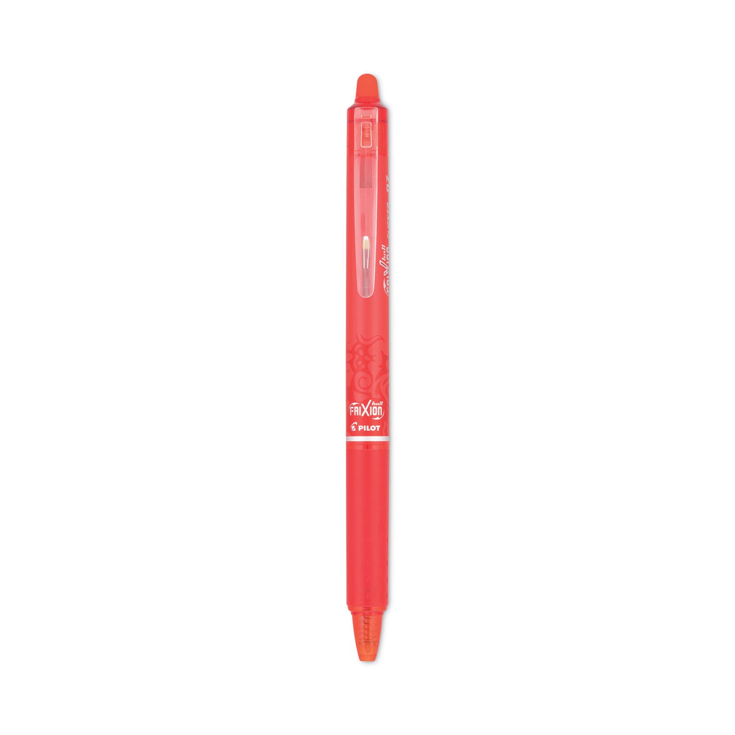 Pilot FriXion Clicker Erasable Gel Pen, Retractable, Fine 0.7 mm, Red Ink, Red Barrel (31452)