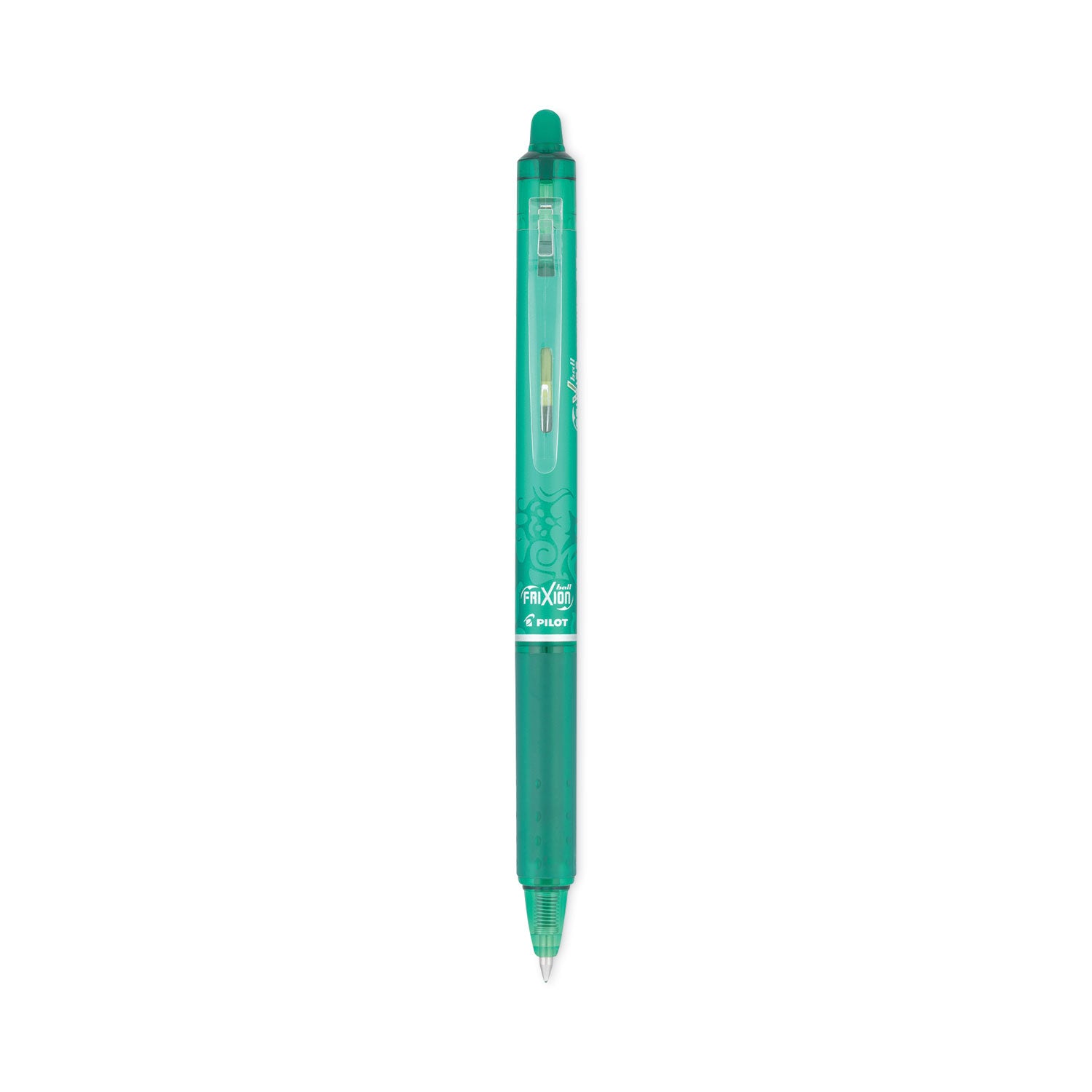 Pilot FriXion Clicker Erasable Gel Pen, Retractable, Fine 0.7 mm, Green Ink, Green Barrel, Dozen (31476)