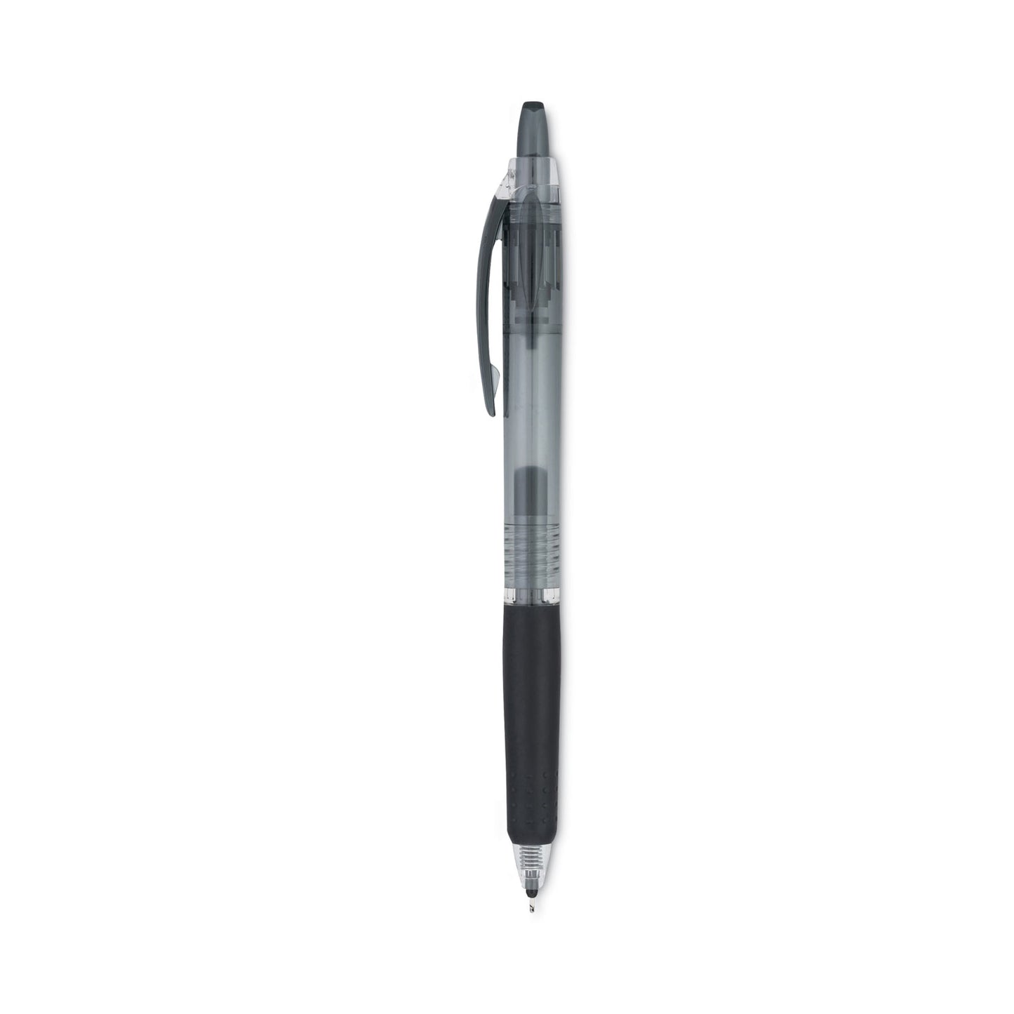 Pilot Precise Gel BeGreen Gel Pen, Retractable, Fine 0.7 mm, Black Ink, Smoke Barrel, Dozen (15001)