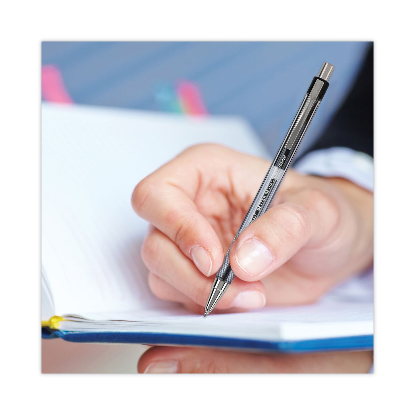 Pilot Better Ballpoint Pen, Retractable, Fine 0.7 mm, Black Ink, Smoke Barrel, Dozen (30000)
