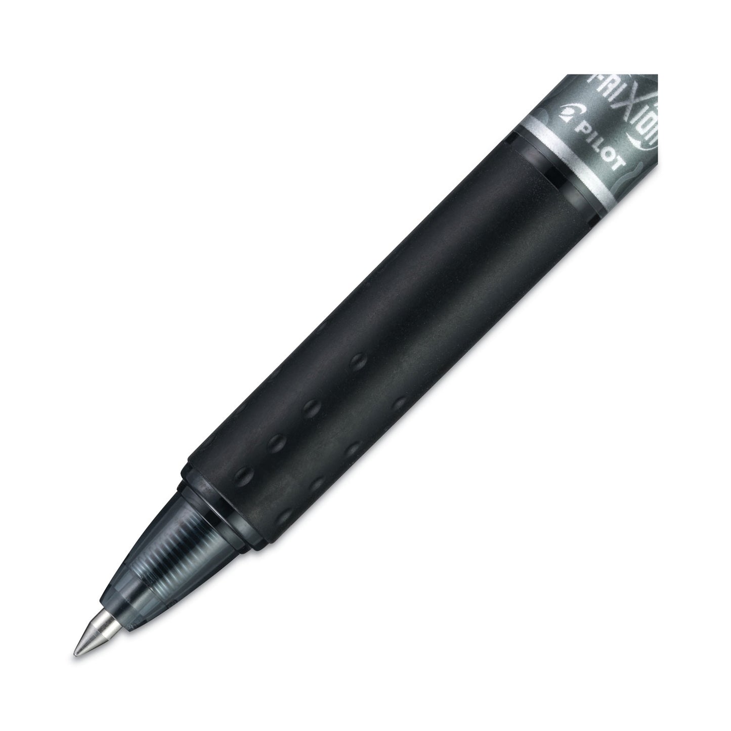 Pilot FriXion Clicker Erasable Gel Pen, Retractable, Extra-Fine 0.5 mm, Black Ink, Black Barrel, Dozen (32520)