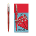 Pilot Razor Point Fine Line Porous Point Pen, Stick, Extra-Fine 0.3 mm, Red Ink, Red Barrel, Dozen (11007)
