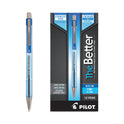 Pilot Better Ballpoint Pen, Retractable, Fine 0.7 mm, Blue Ink, Translucent Blue Barrel, Dozen (30001)