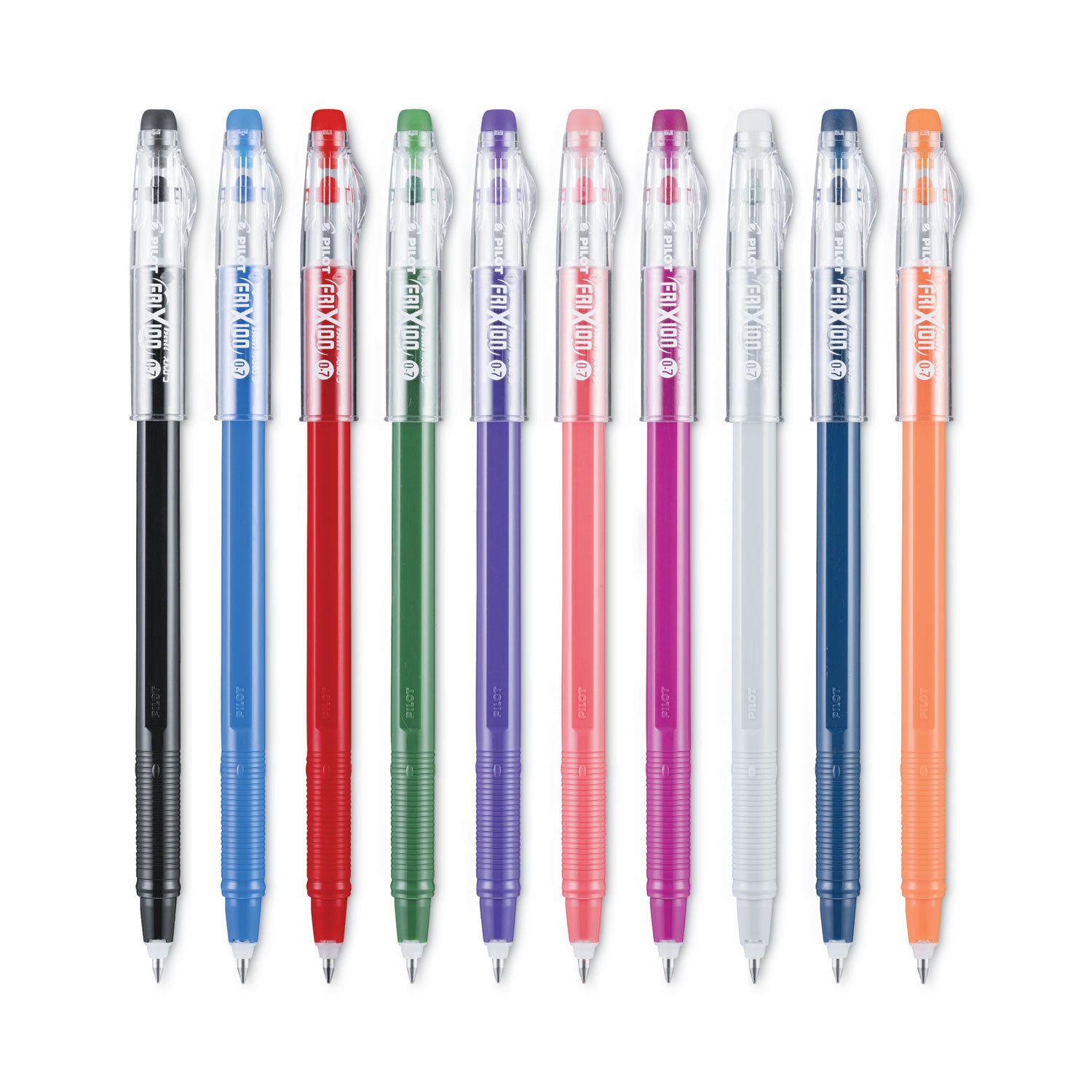 Pilot FriXion ColorSticks Erasable Gel Pen, Stick, Fine 0.7 mm, Ten Assorted Ink and Barrel Colors, 10/Pack (32454)