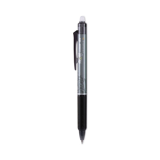 Pilot FriXion Clicker Erasable Gel Pen, Retractable, Extra-Fine 0.5 mm, Black Ink, Black Barrel, Dozen (32520)