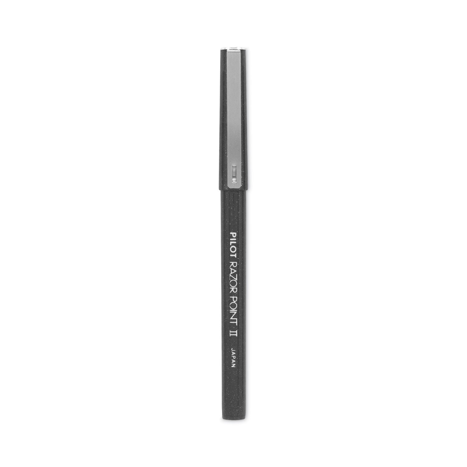 Pilot Razor Point II Super Fine Line Porous Point Pen, Stick, Ultra-Fine 0.2 mm, Black Ink, Black Barrel, Dozen (11009)