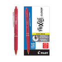 Pilot FriXion Clicker Erasable Gel Pen, Retractable, Fine 0.7 mm, Red Ink, Red Barrel (31452)