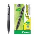 Pilot G-Knock BeGreen Gel Pen, Retractable, Fine 0.7 mm, Black Ink, Smoke/Black Barrel, Dozen (31506)