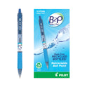 Pilot B2P Bottle-2-Pen Recycled Ballpoint Pen, Retractable, Medium 1 mm, Blue Ink, Translucent Blue Barrel, Dozen (32801)