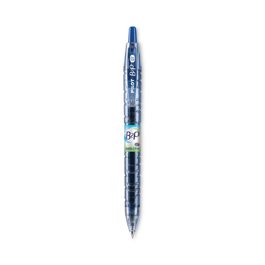 Pilot B2P Bottle-2-Pen Recycled Gel Pen, Retractable, Fine 0.7 mm, Blue Ink, Translucent Blue Barrel (31601)