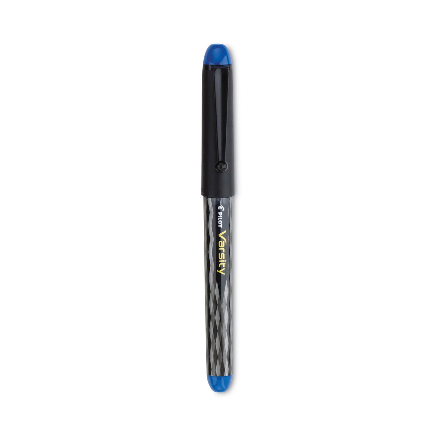 Pilot Varsity Fountain Pen, Medium 1 mm, Blue Ink, Clear/Black/Blue Barrel (90011)