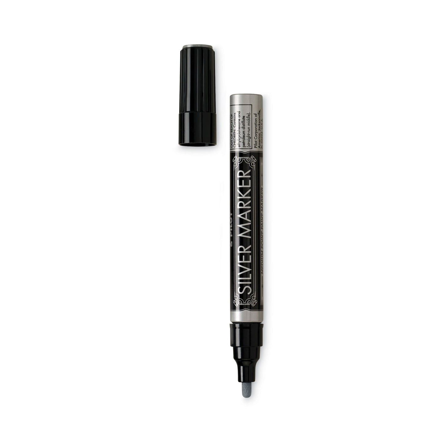 Pilot Creative Art and Crafts Marker, Medium Brush Tip, Silver (41800)