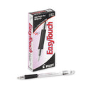 Pilot EasyTouch Ballpoint Pen, Stick, Fine 0.7 mm, Black Ink, Clear/Black Barrel, Dozen (32001)