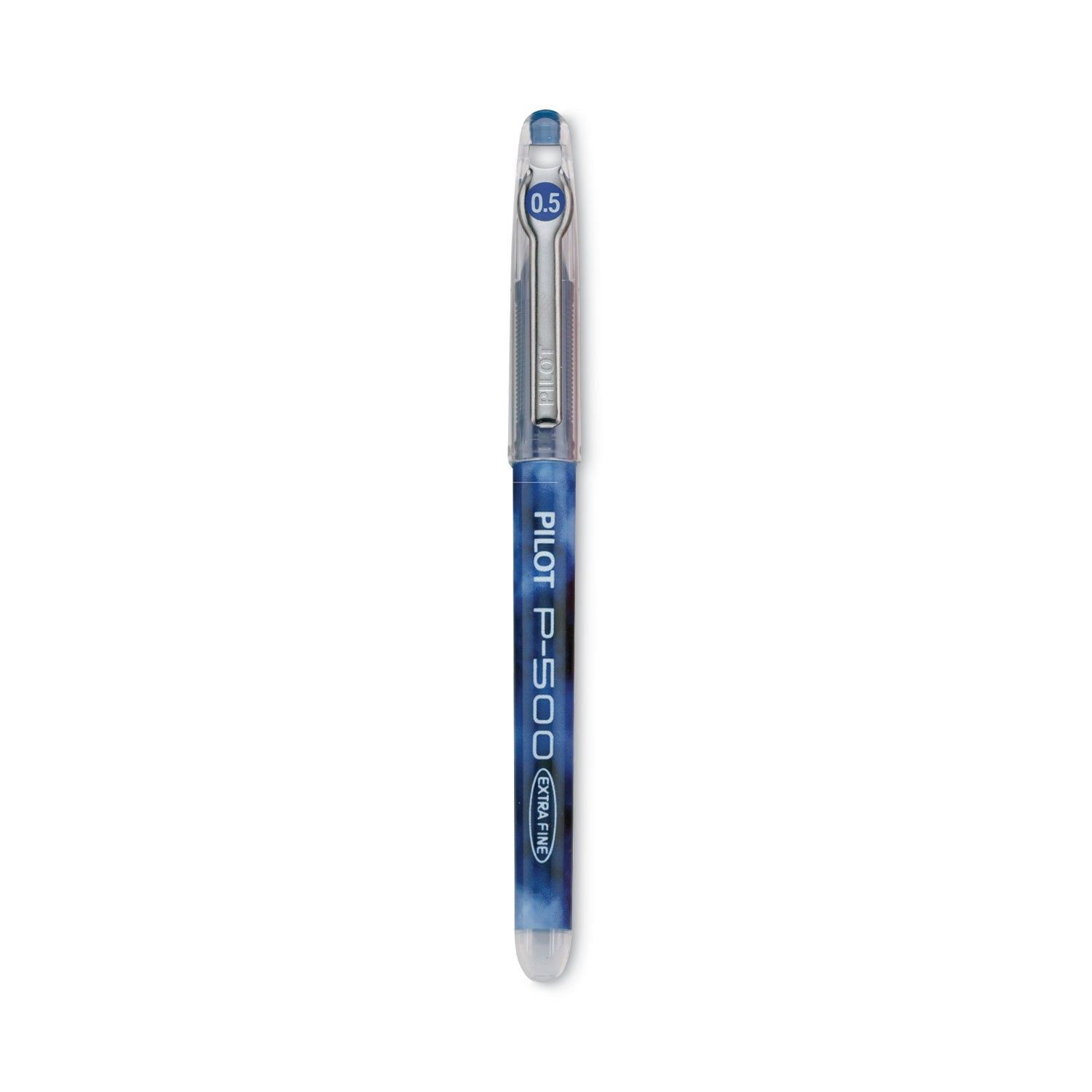 Pilot Precise P-500 Gel Pen, Stick, Extra-Fine 0.5 mm, Blue Ink, Blue Barrel, Dozen (38601)