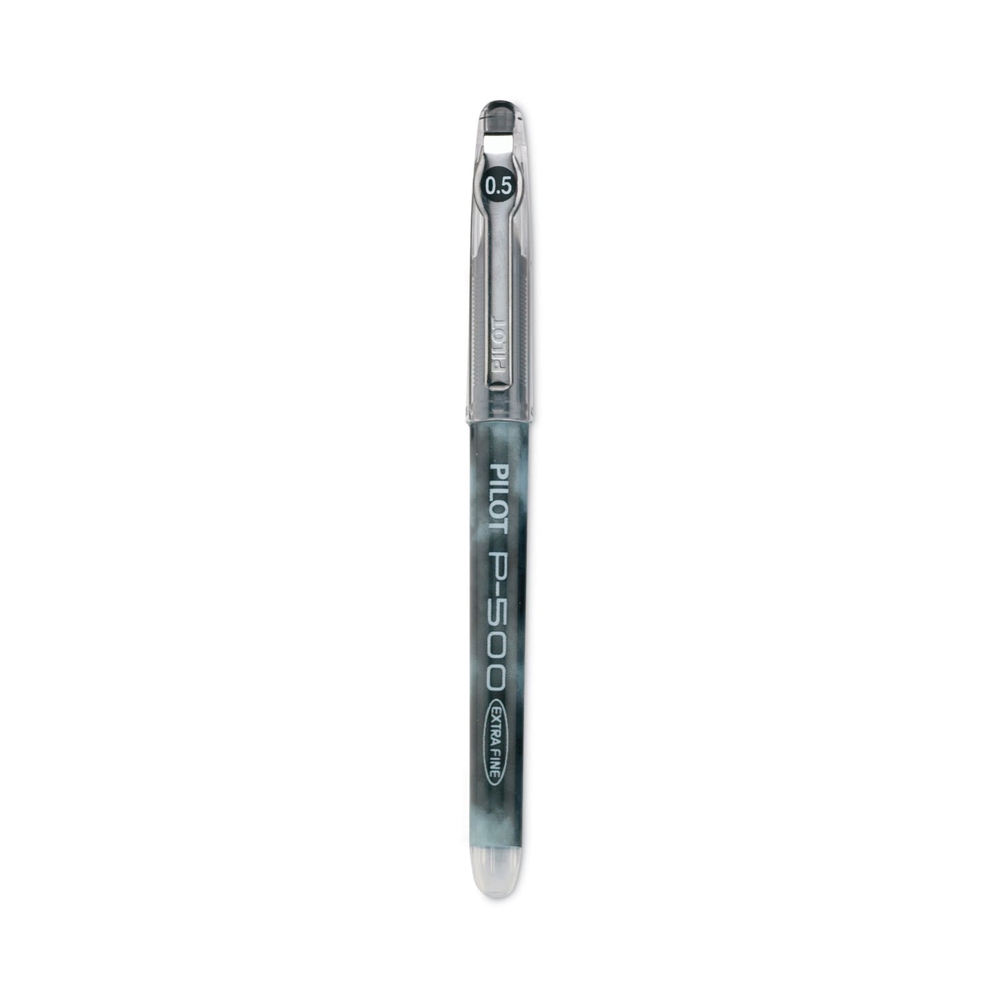 Pilot Precise P-500 Gel Pen, Stick, Extra-Fine 0.5 mm, Black Ink, Black Barrel, Dozen (38600)