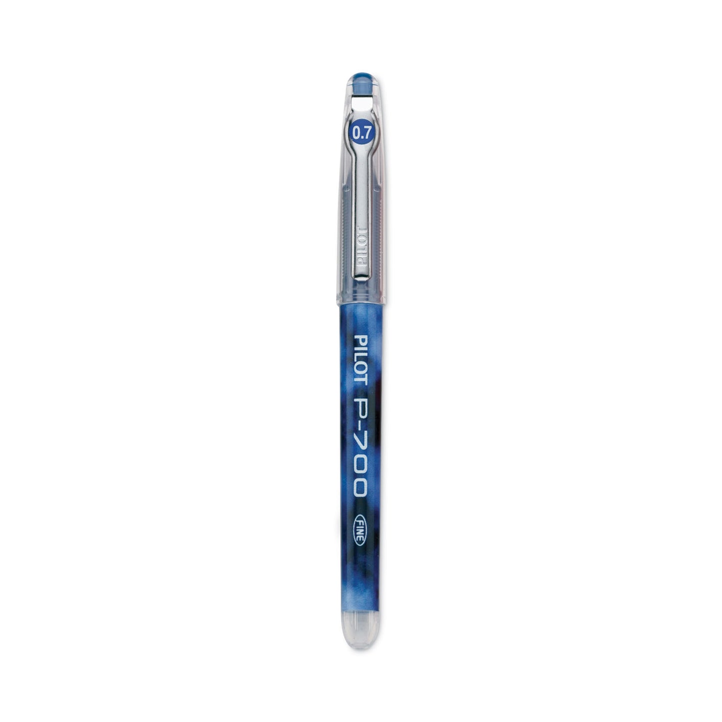 Pilot Precise P-700 Gel Pen, Stick, Fine 0.7 mm, Blue Ink, Blue Barrel, Dozen (38611)