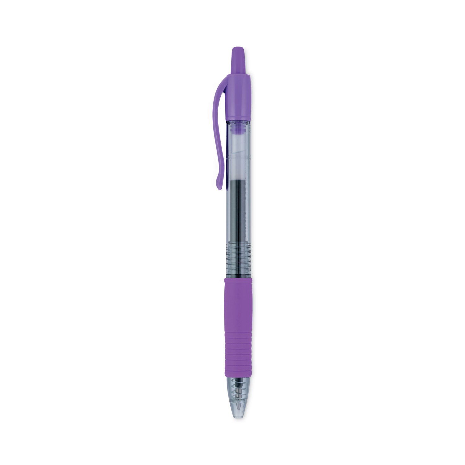 Pilot G2 Premium Gel Pen, Retractable, Fine 0.7 mm, Purple Ink, Smoke/Purple Barrel, Dozen (31029)