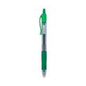 Pilot G2 Premium Gel Pen, Retractable, Extra-Fine 0.5 mm, Green Ink, Smoke/Green Barrel, Dozen (31005)