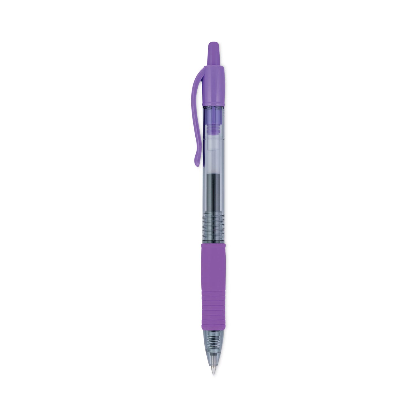 Pilot G2 Premium Gel Pen, Retractable, Extra-Fine 0.5 mm, Purple Ink, Smoke/Purple Barrel, Dozen (31006)