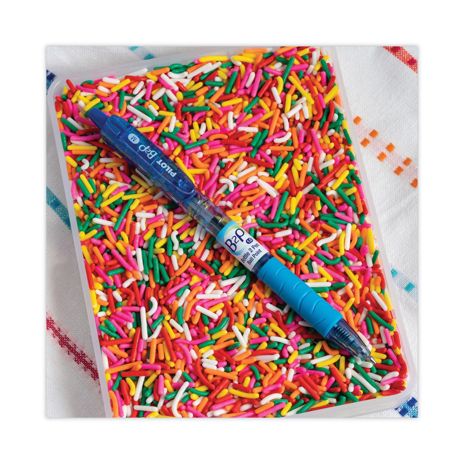 Pilot B2P Bottle-2-Pen Recycled Ballpoint Pen, Retractable, Medium 1 mm, Blue Ink, Translucent Blue Barrel, Dozen (32801)