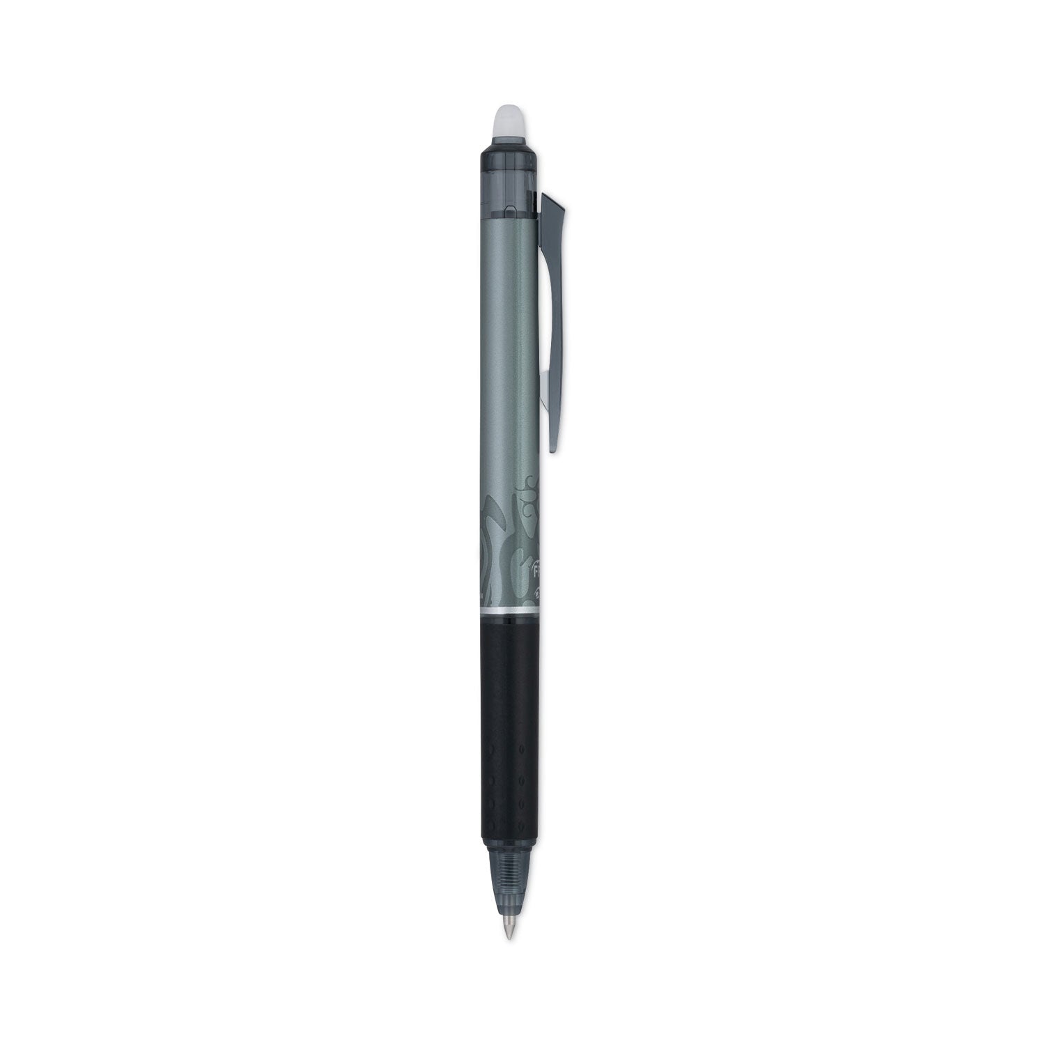 Pilot FriXion Clicker Erasable Gel Pen, Retractable, Extra-Fine 0.5 mm, Black Ink, Black Barrel, Dozen (32520)