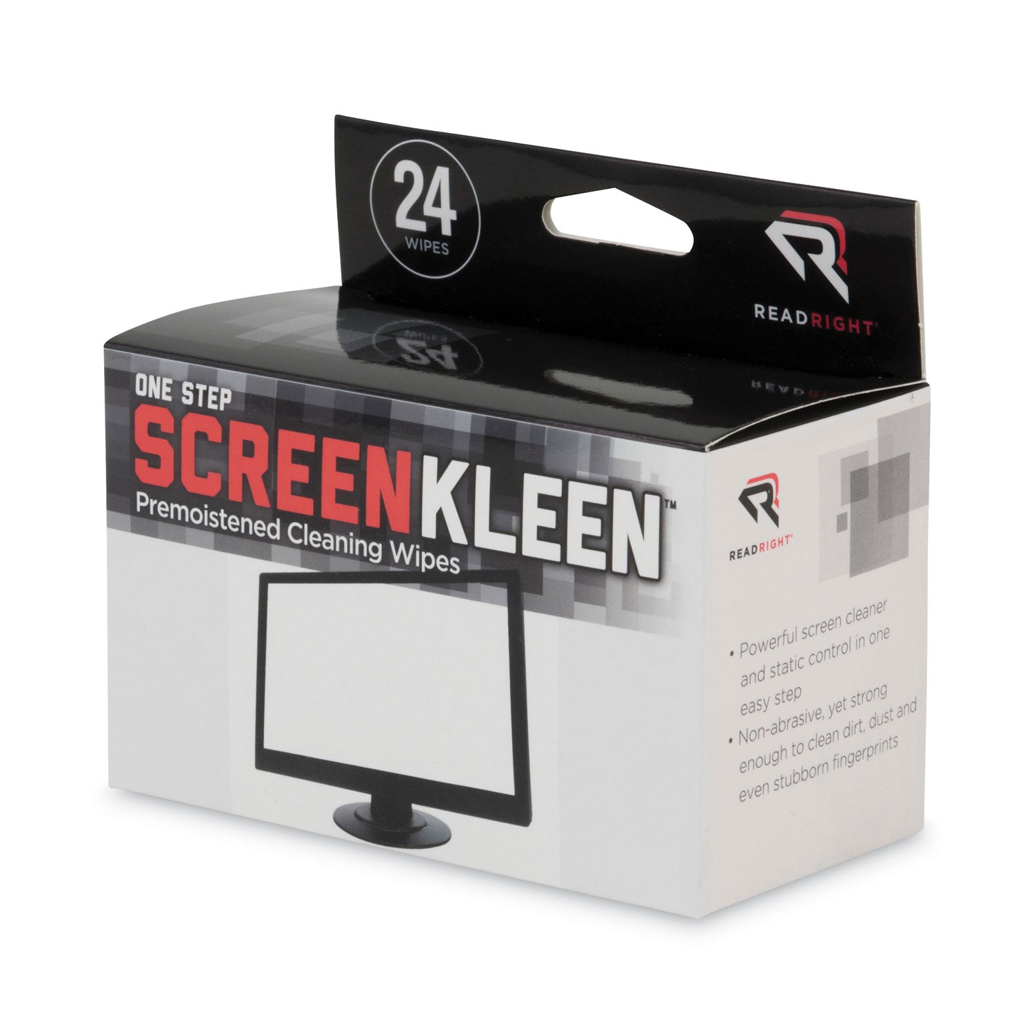 Read Right OneStep Screen Cleaner, 5 x 5, Unscented, 24/Box (RR1209)