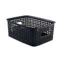 Advantus Plastic Weave Bin, Small, 10" x 7.5" x 4", Black (36000)