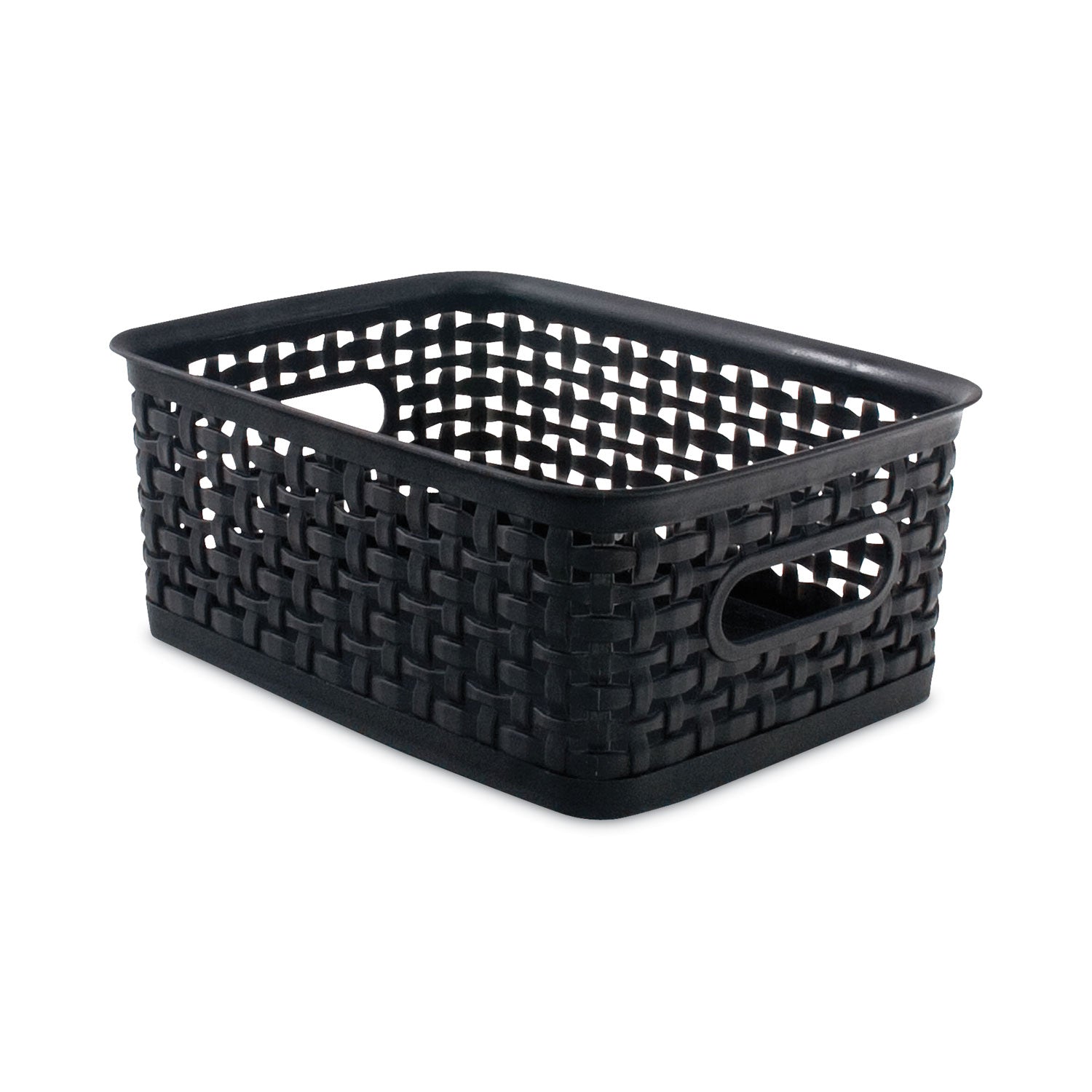 Advantus Plastic Weave Bin, Small, 10" x 7.5" x 4", Black (36000)