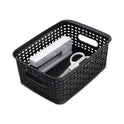 Advantus Plastic Weave Bin, Small, 10" x 7.5" x 4", Black (36000)