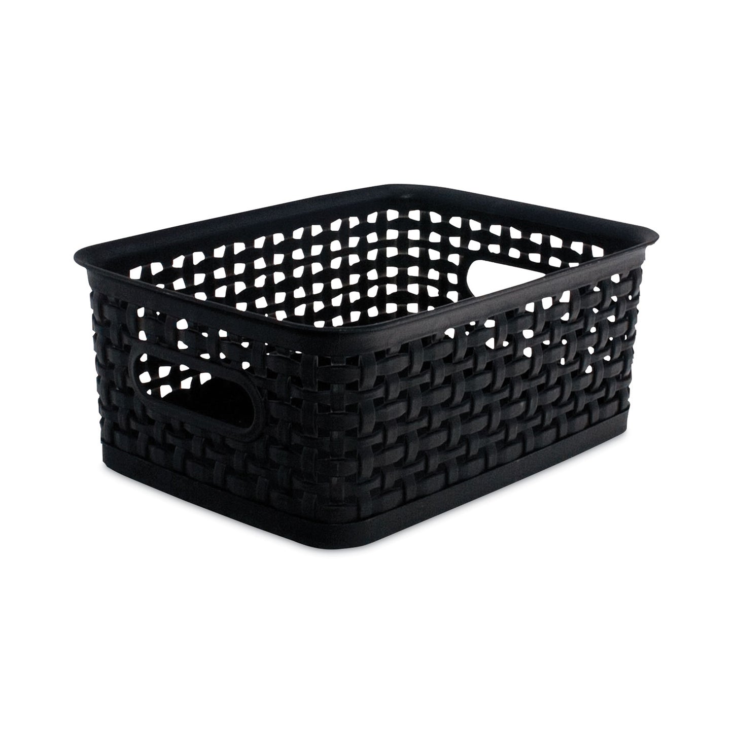 Advantus Plastic Weave Bin, Small, 10" x 7.5" x 4", Black (36000)