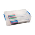 Advantus Super Stacker Large Pencil Box, Plastic, 9 x 5.5 x 2.62, Clear (37539)