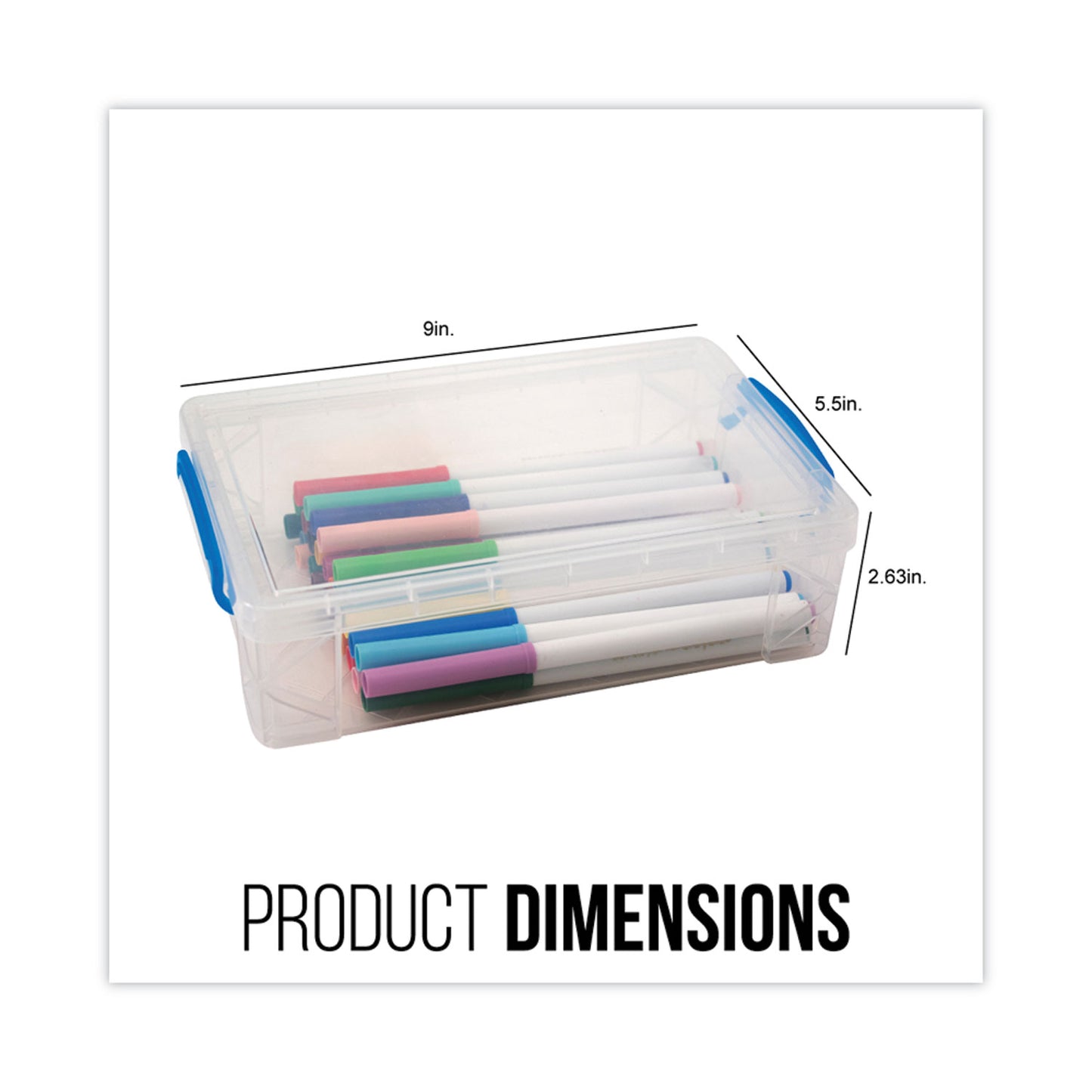 Advantus Super Stacker Large Pencil Box, Plastic, 9 x 5.5 x 2.62, Clear (37539)