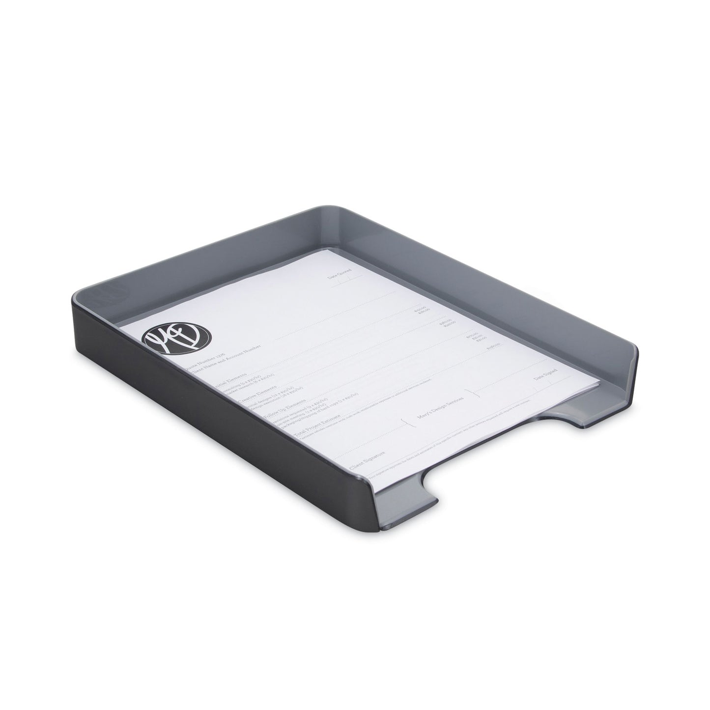 Advantus Fusion Letter Tray, 1 Section, Letter Size Files, 9.75" x 12.5" x 1.75", Black (37678)