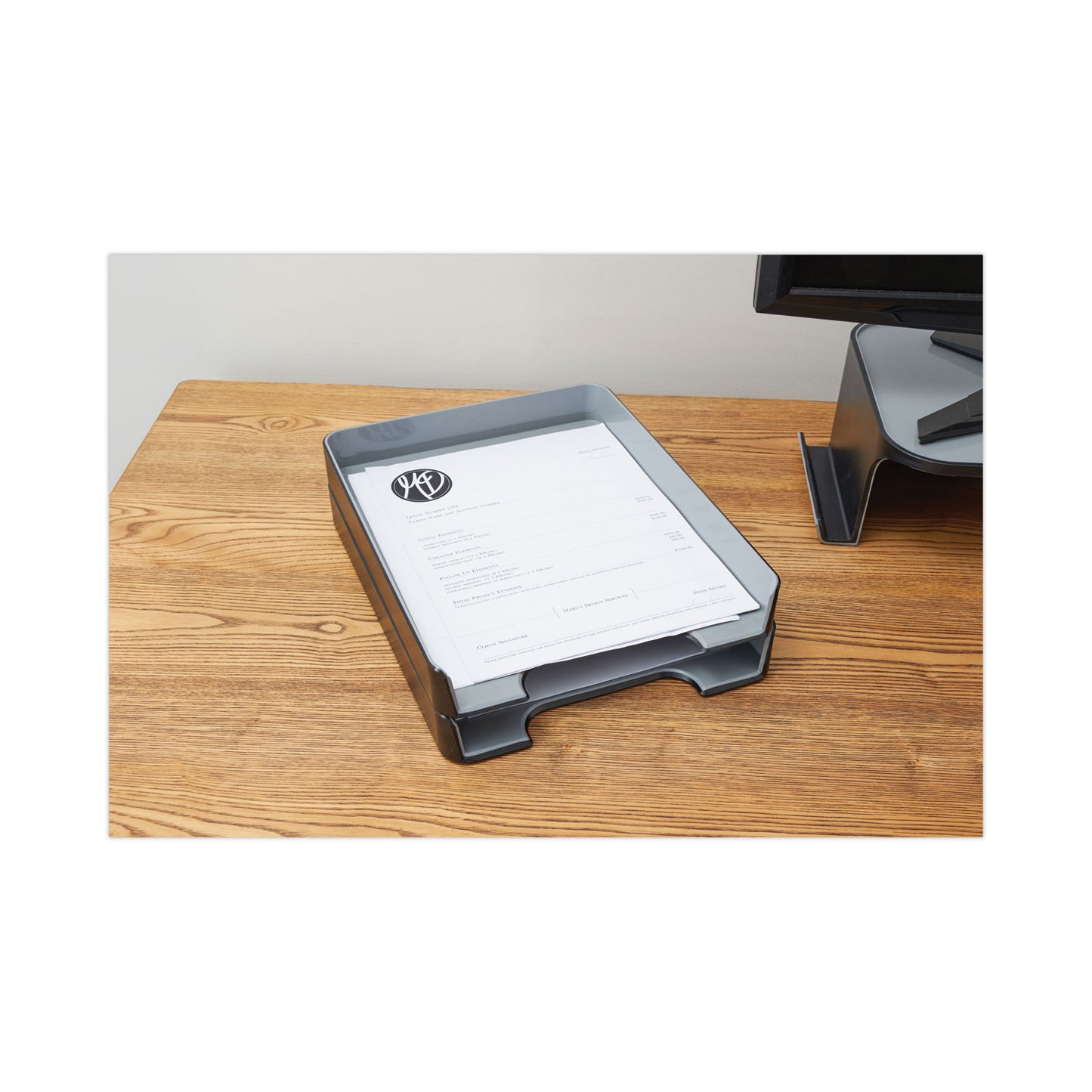 Advantus Fusion Letter Tray, 1 Section, Letter Size Files, 9.75" x 12.5" x 1.75", Black (37678)