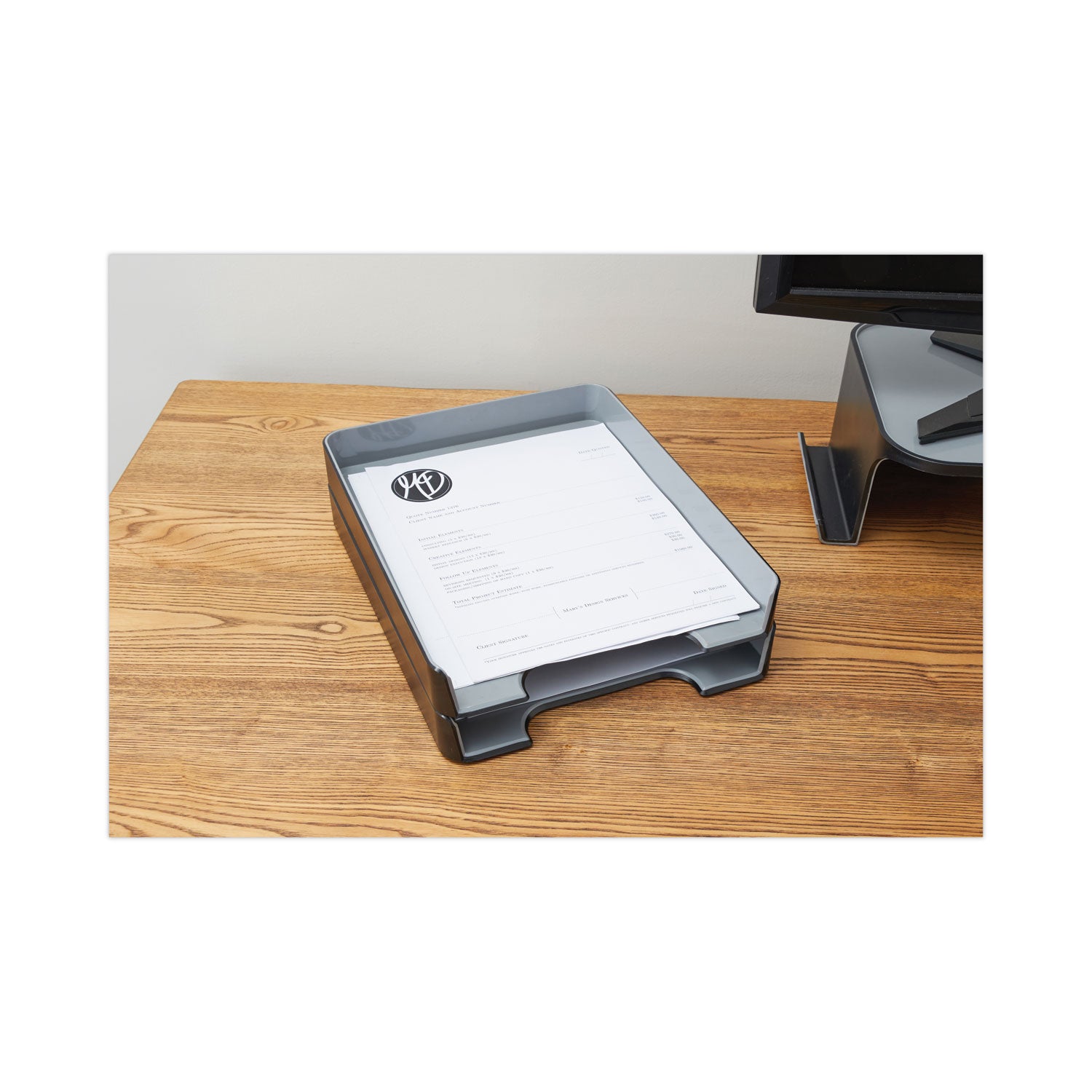 Advantus Fusion Letter Tray, 1 Section, Letter Size Files, 9.75" x 12.5" x 1.75", Black (37678)