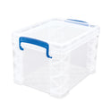 Advantus Super Stacker Lift-Off Lid Storage Tote, 7.25" x 10.88" x 6.38", Transparent/Blue (39230)