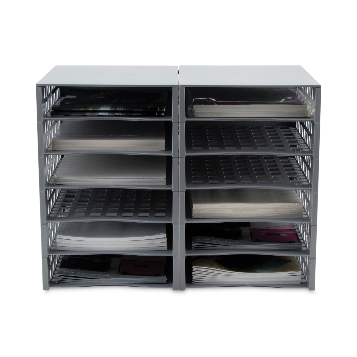 Advantus Snap Configurable Tray System, 12 Compartments, 22.75 x 9.75 x 13, Gray (39412)