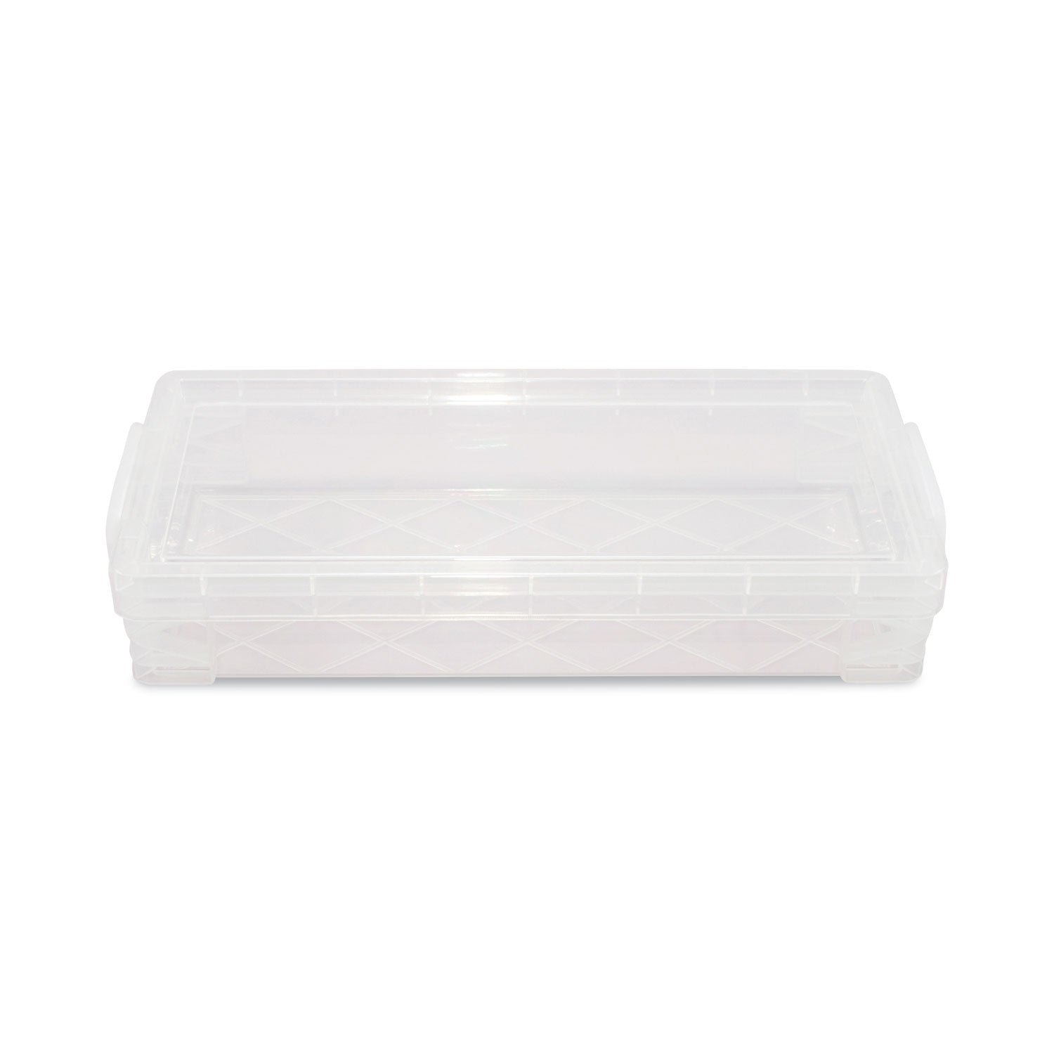 Advantus Super Stacker Pencil Box, Plastic, 8.25 x 3.75 x 1.5, Clear (40309)