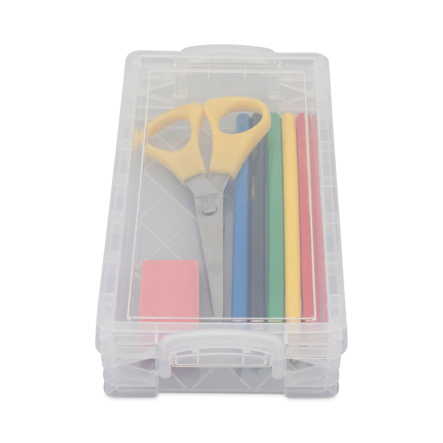 Advantus Super Stacker Pencil Box, Plastic, 8.25 x 3.75 x 1.5, Clear (40309)