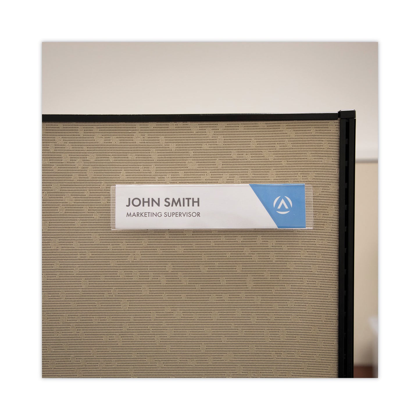 Advantus Panel Wall Sign Name Holder, Acrylic, 9 x 2, Clear (75318)